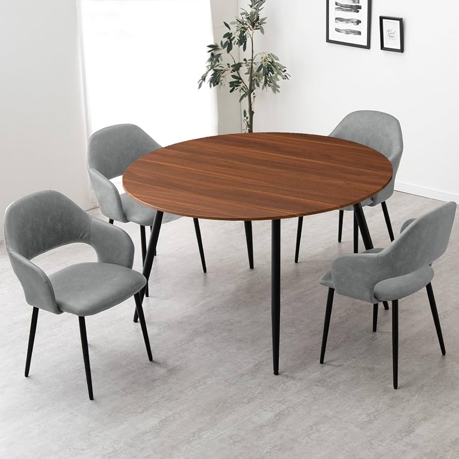 Amazon｜タンスのゲン 伸長式 円形ダイニングセット 4人掛け 5点セット